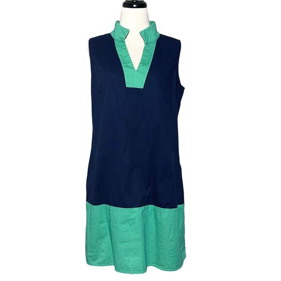 SAIL TO SABLE Tunic Shift Dress SZ M Mint Green Navy - Picture 2 of 8